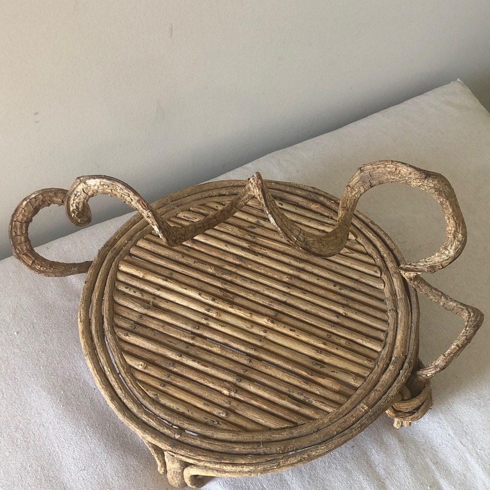 Handmade Boho Bamboo Serving Tray or Plant Stand Please Read